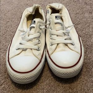 White Converse Slip ons